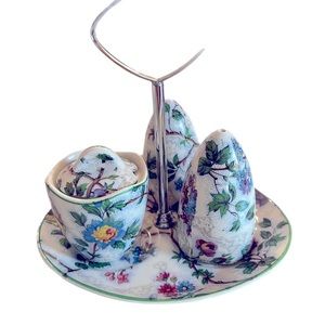 1950s Midwinter Stafforshire Cruet set salt & pepper Lidded mustard pot🌱